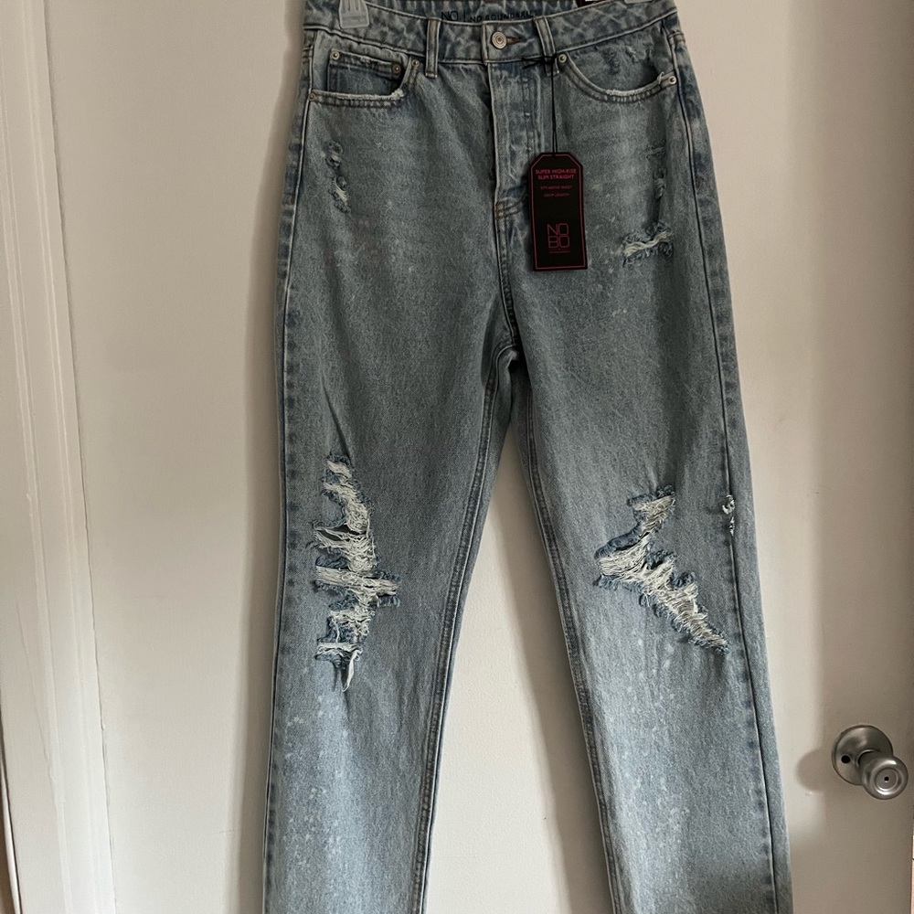 Super high rise slim straight jeans no boundaries